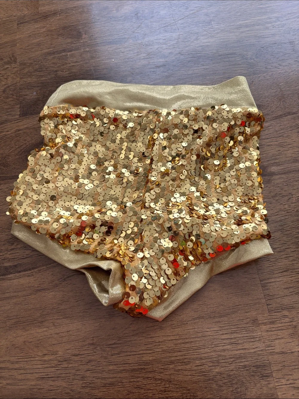 IC Balera Gold Sequin High-Waist Dance shorts